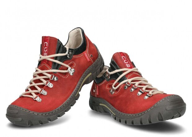 Trekové obuv NAGABA 055 červená crazy koža