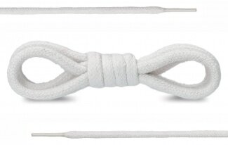 ŠNÚRKY 90CM BIELA BAVLNENÉ OKRÚHLE