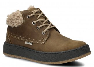 ČLENKOVÉ PRE MLÁDEŽ MODEL 6151 OLIVOVÁ CRAZY + KOŽUŠINKA - ROZMER 38