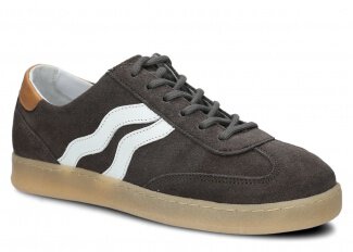 Dámske poltopánky NAGABA 129 grafitová velúrové koža