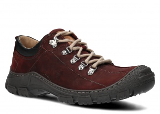 Pánske trekové obuv NAGABA 455 HOCZ bordová crazy koža