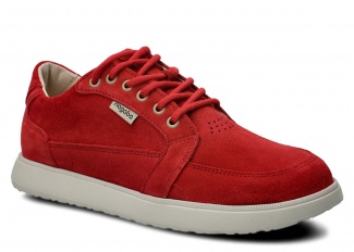 Široké dámske poltopánky NAGABA 626 červená velúrové koža