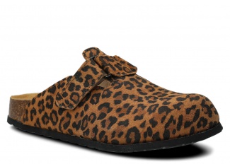 Profilované šľapky, clogs NAGABA 018 ryšavý leopard koža
