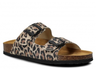 Profilované šľapky - NAGABA 0172 béžová leopard koža