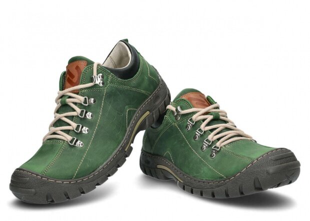 Pánske trekové obuv NAGABA 455 zelená crazy koža