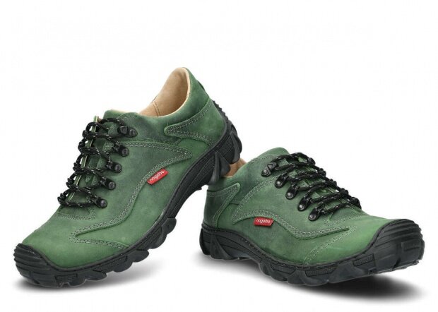 Pánske trekové obuv NAGABA 400 zelená crazy koža