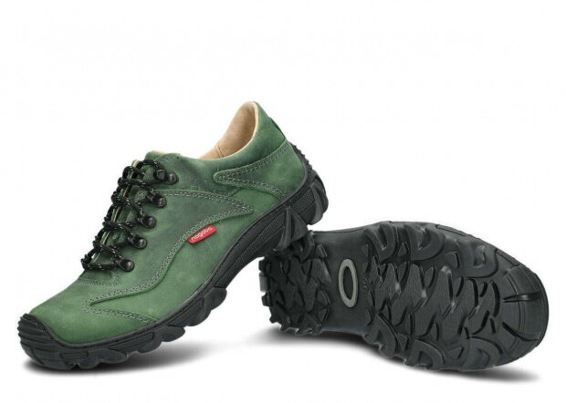 Pánske trekové obuv NAGABA 400 zelená crazy koža