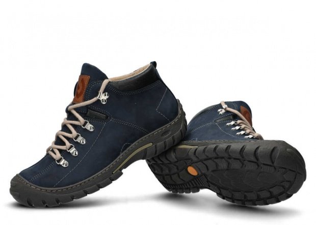 Pánske trekové topánky NAGABA 456 modrá crazy koža