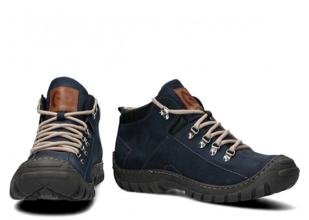 Pánske trekové topánky NAGABA 456 modrá crazy koža