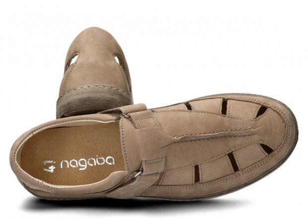 Pánske obuv NAGABA 426 béžová nubuk vosk koža