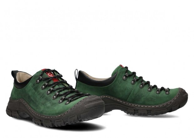 Pánske trekové obuv NAGABA 444 zelená crazy koža