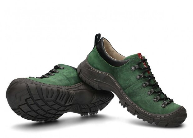Pánske trekové obuv NAGABA 444 zelená crazy koža