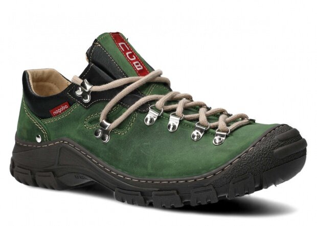 Pánske trekové obuv NAGABA 055 zelená crazy koža