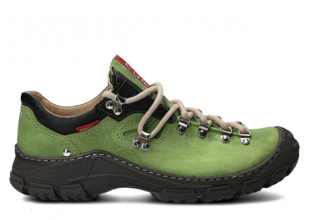 Pánske trekové obuv NAGABA 055 svetlá zelená crazy koža