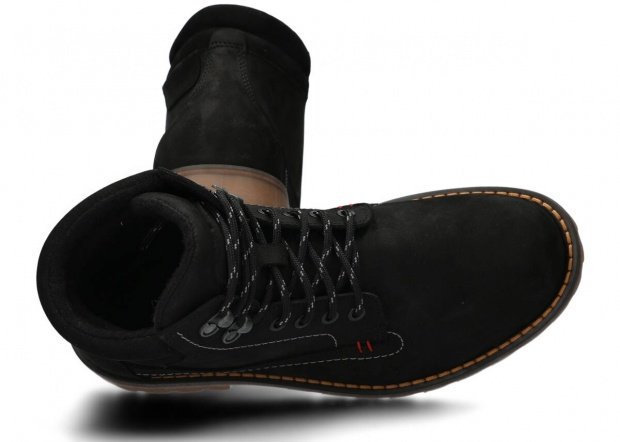 Pánske trekové topánky NAGABA 441 čierná crazy koža