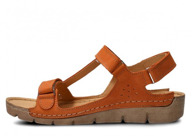 Dámske sandále NAGABA 306 oranžová campari koža