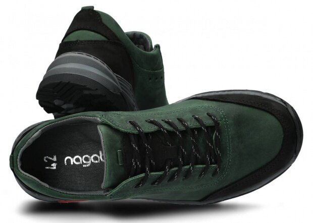 Pánske trekové obuv NAGABA 408 zelená crazy koža