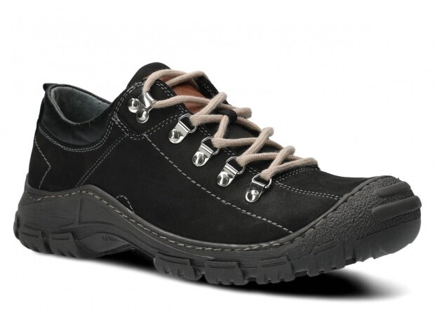 Pánske trekové obuv NAGABA 455 HOCZ čierna crazy koža
