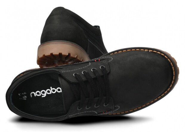 Pánske obuv NAGABA 445 čierna crazy koža