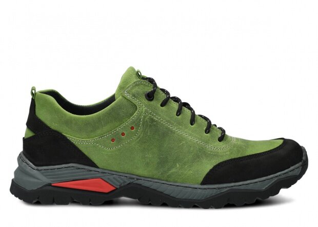 Pánske trekové obuv NAGABA 408 svetlá zelená crazy koža