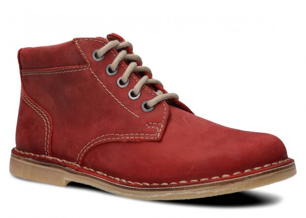 Pánske trekové topánky NAGABA 076 červená crazy koža