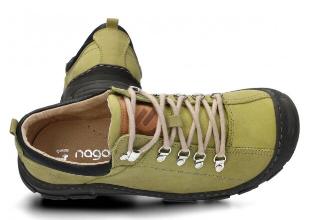 Pánske trekové obuv NAGABA 455 HOCZ zelená barka koža