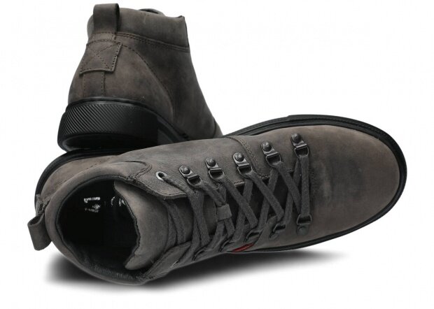 Pánske trekové topánky NAGABA 4181 grafitová crazy koža
