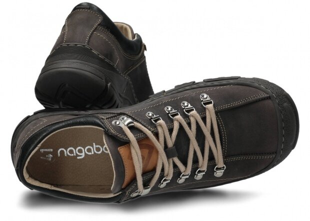 Pánske trekové obuv NAGABA 455 HOCZ grafitová crazy koža