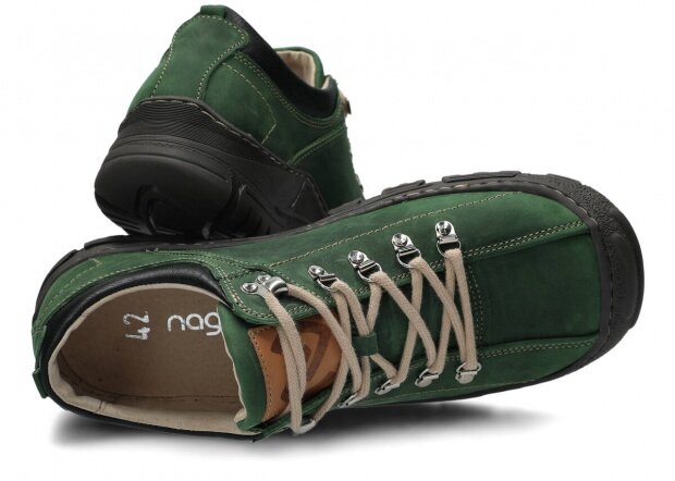 Pánske trekové obuv NAGABA 455 HOCZ zelená  crazy koža