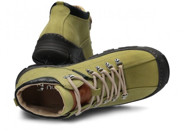 Pánske trekové topánky NAGABA 456 zelená barka koža