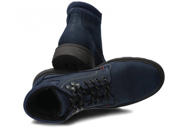 Pánske trekové topánky NAGABA 471 modrá crazy koža