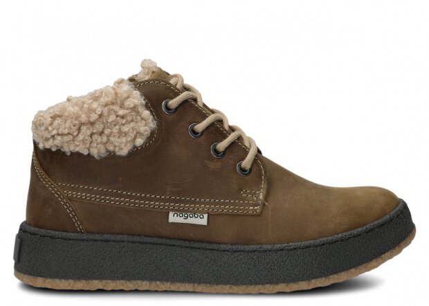 ČLENKOVÉ PRE MLÁDEŽ MODEL 6151 OLIVOVÁ CRAZY + KOŽUŠINKA - ROZMER 38