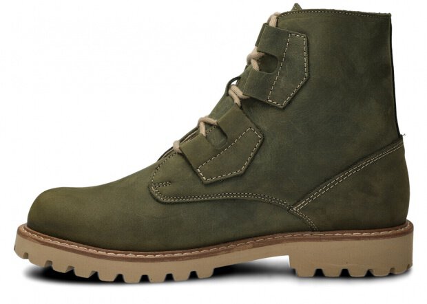 Pánske traper topánky NAGABA 488/1 olivová zelená crazy koža