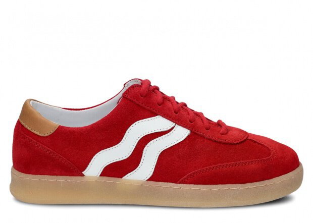 Dámske poltopánky NAGABA 129 červená velúrové koža