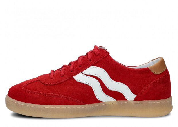 Dámske poltopánky NAGABA 129 červená velúrové koža