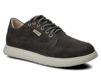 Široké dámske poltopánky NAGABA 626 grafitová velúrové koža